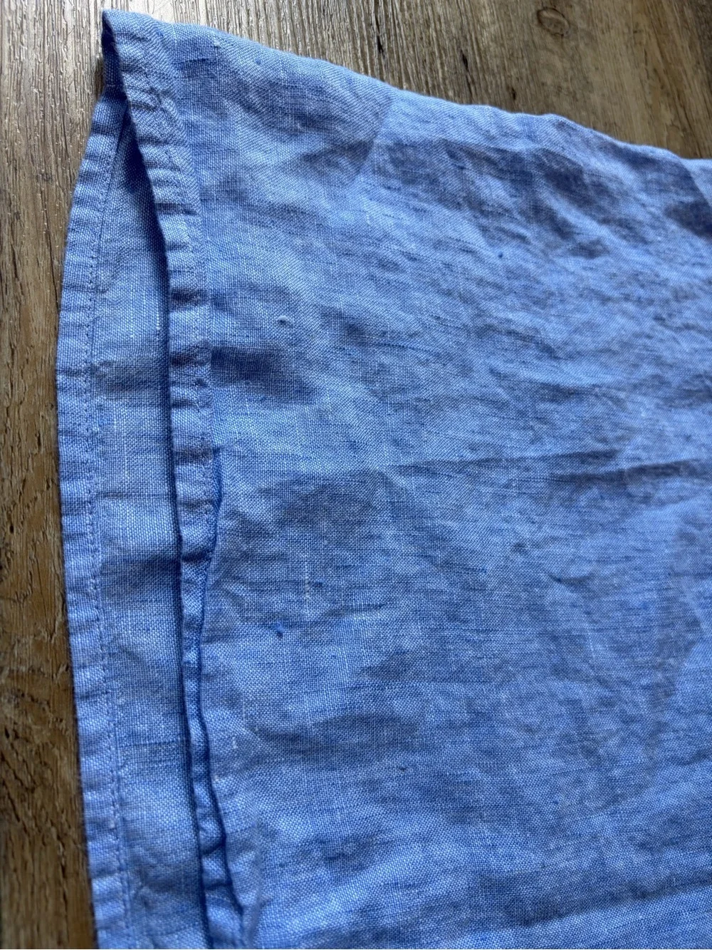 J. Crew Linen Chambray Blue Ruffle Neck Sleeveless Top - Picture 9 of 14